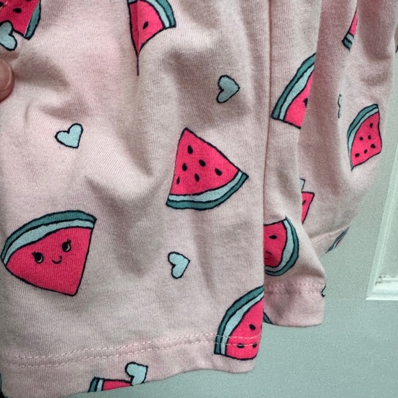 Carter's 3T Girls Pink Watermelon Ruffled Summer Romper - Picture 4 of 6
